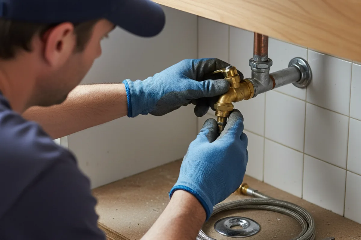 Shutoff valve and fitting work during Burst Pipe Repair in Mcchord Afb